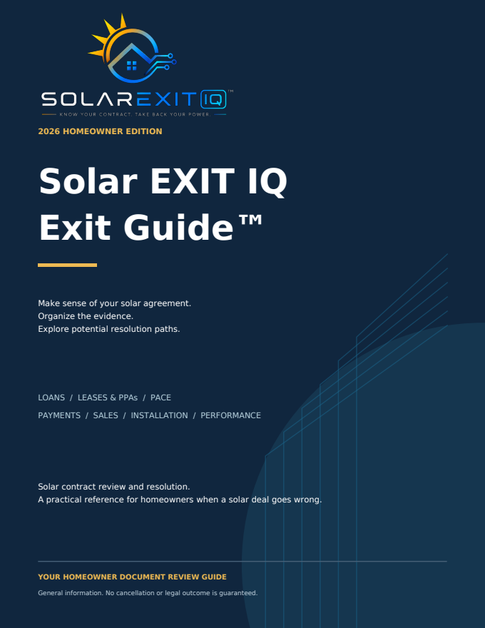 Solar EXIT IQ Exit Guide, 2026 Homeowner Edition cover