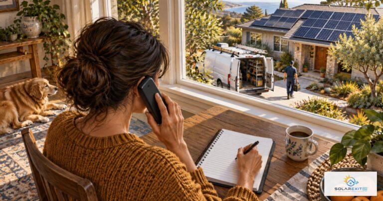 Teléfono, cuaderno de llamadas y registros de servicio solar