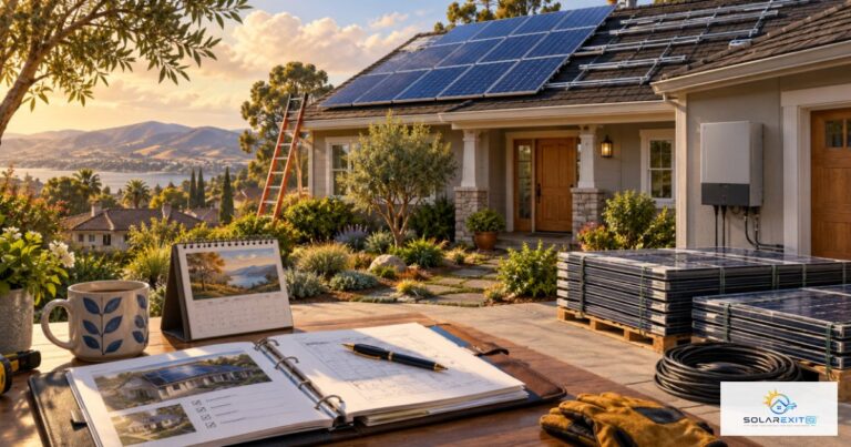 Residential solar installation awaiting completion and connection
