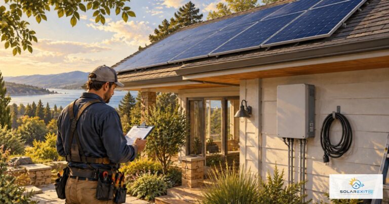 Residential solar installation awaiting completion and connection