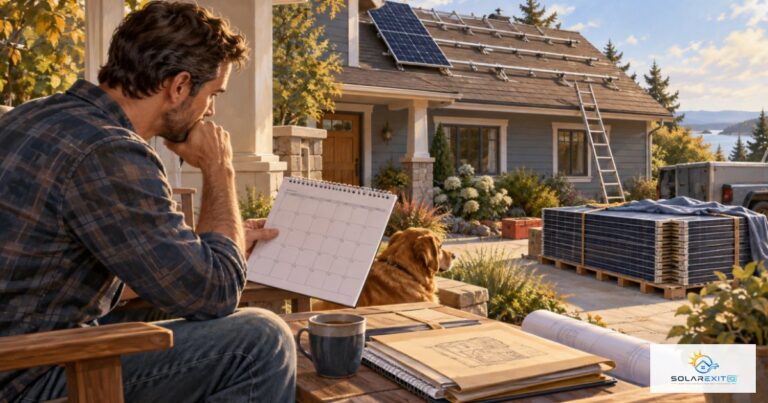 Residential solar installation awaiting completion and connection