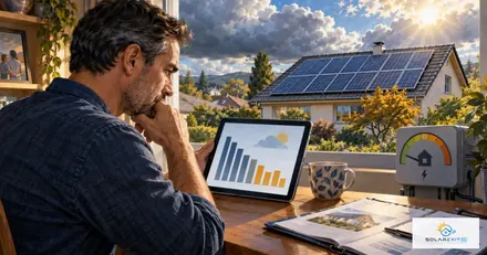Home solar panels and a system performance monitor