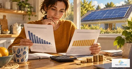 Solar billing paperwork, calculator and payment records